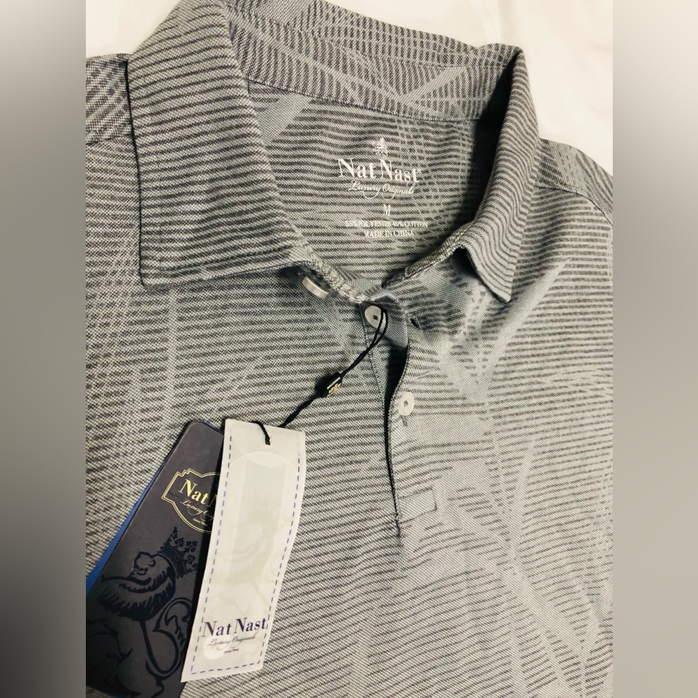 Nat Nast - Luxury Originals - Men’s Short-sleeve Polo (Size M) Gray